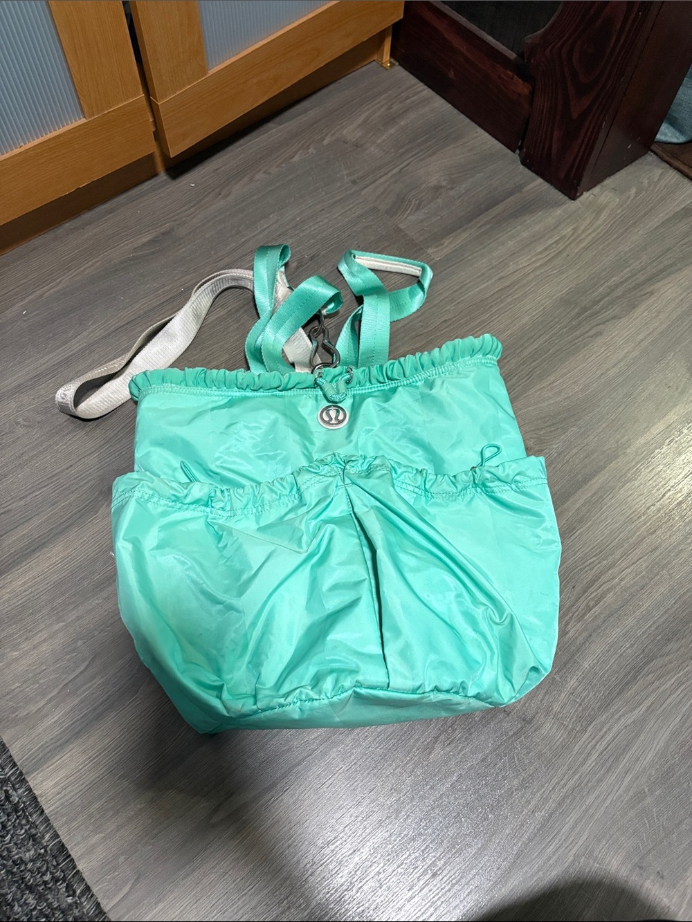 lululemon athletica Mint Teal Drawstring Nylon Tote
